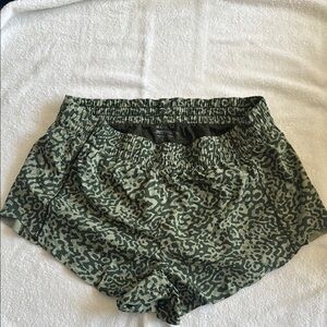 Athleta Olive Camo Print Shorts